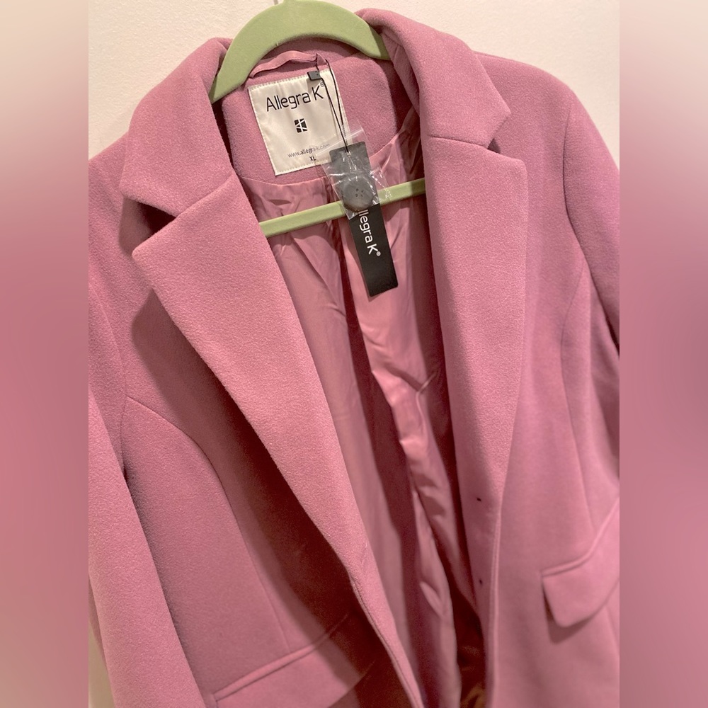 Allegra K, Size XL, Pink, Notched Lapel Single Breasted Coat - NWT - Picture 9 of 15